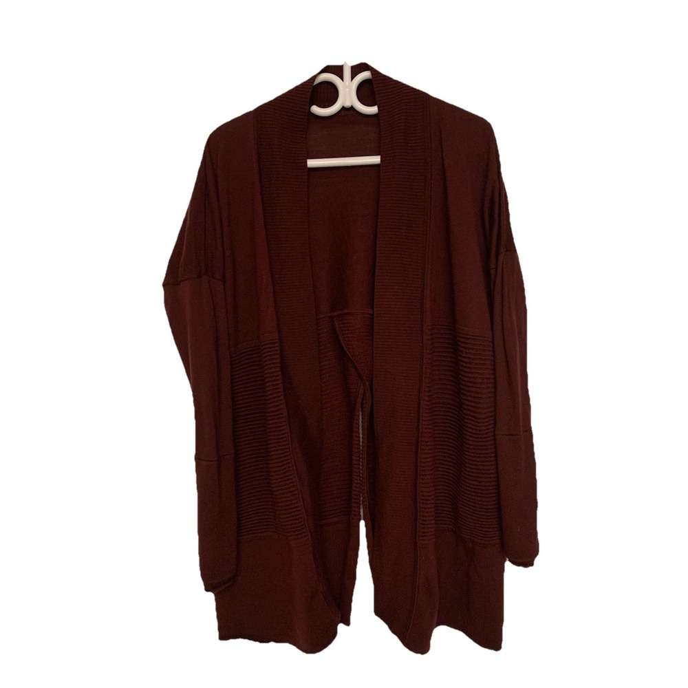 Lululemon Sit In Lotus Wrap II Merino Wool Cardigan Garnet 2 Way Wear Thumb Hole